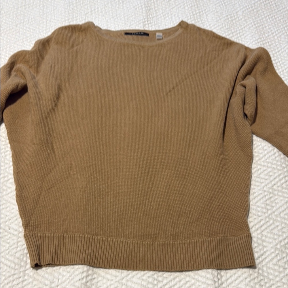 T Tahari Women's Brown Crew Neck Sweater